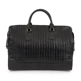 BOLSO LARIZI NEGRO CROCO