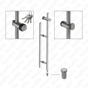 A.IN.8413P.850 - Asa dupla com fechadura para portas - Inox