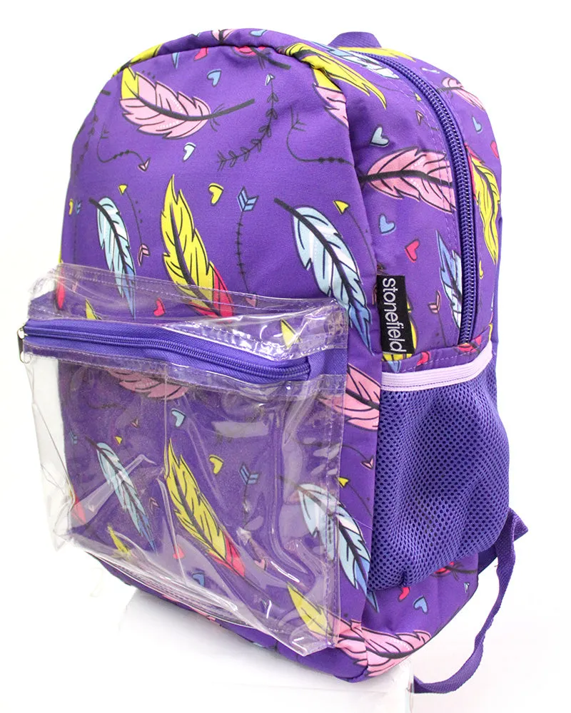 BMV20161 Mochila Estampada Plumas