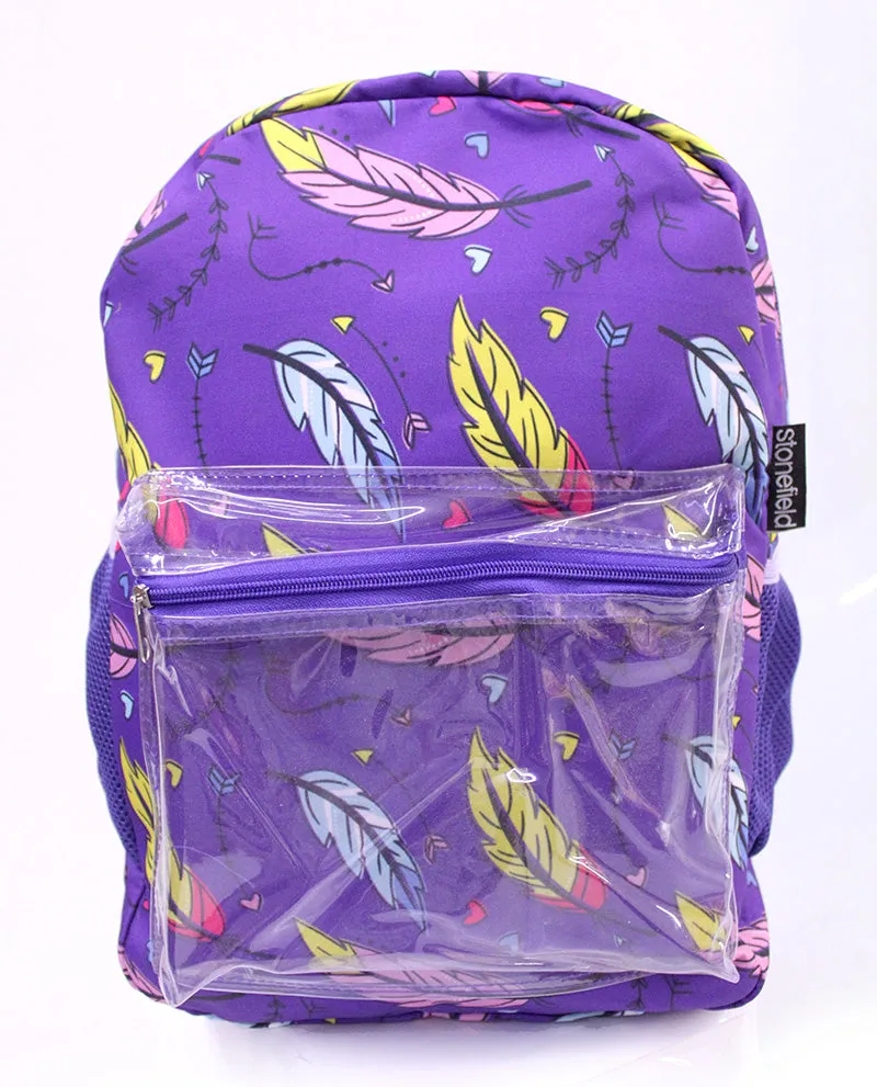 BMV20161 Mochila Estampada Plumas