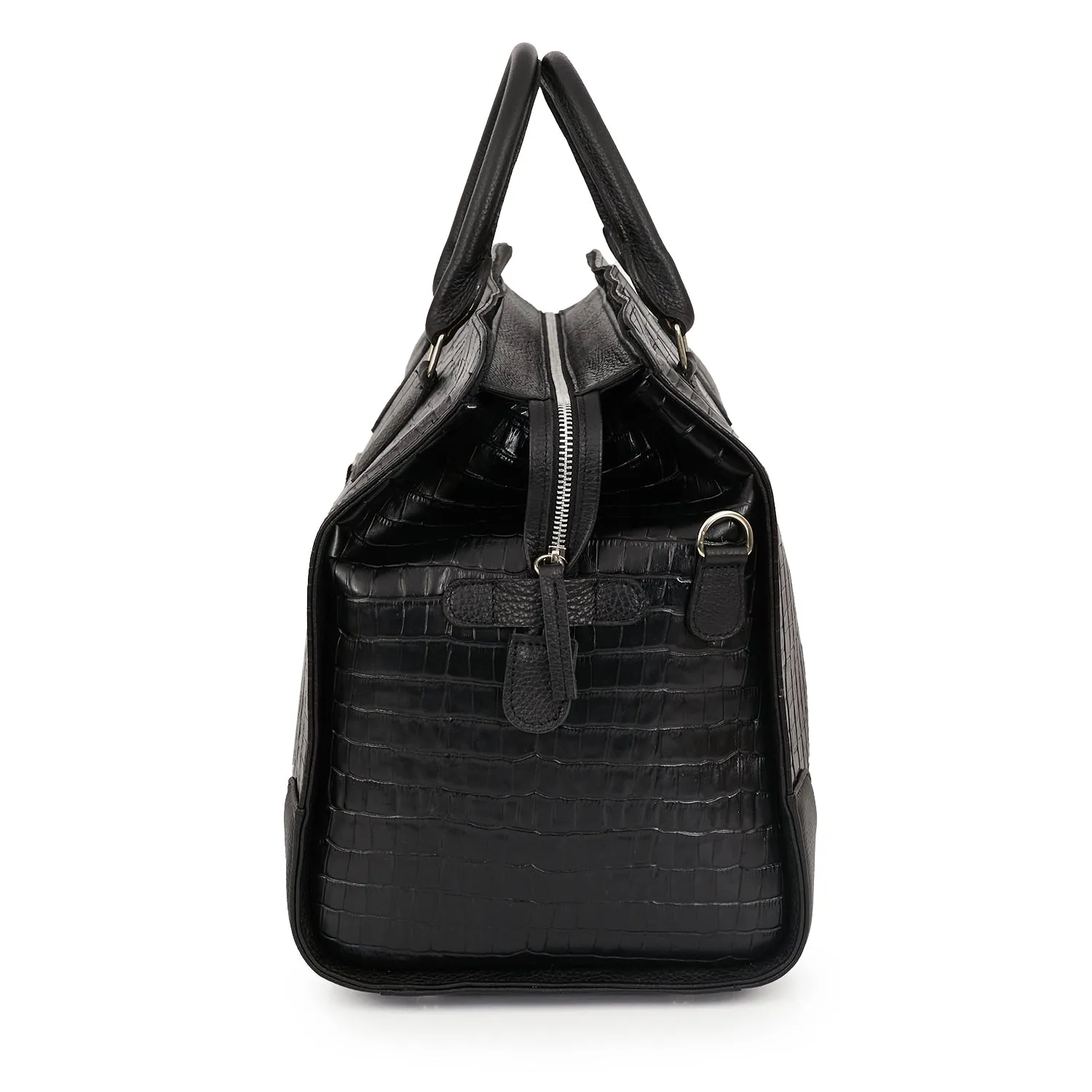 BOLSO LARIZI NEGRO CROCO