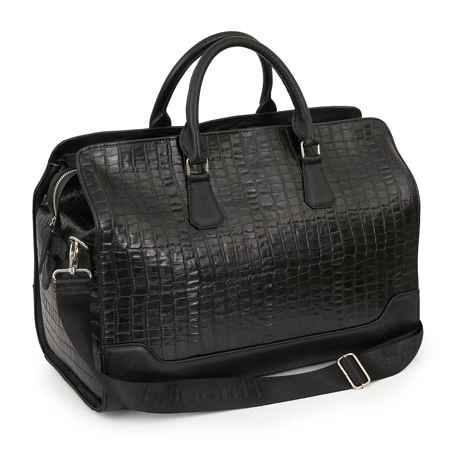 BOLSO LARIZI NEGRO CROCO