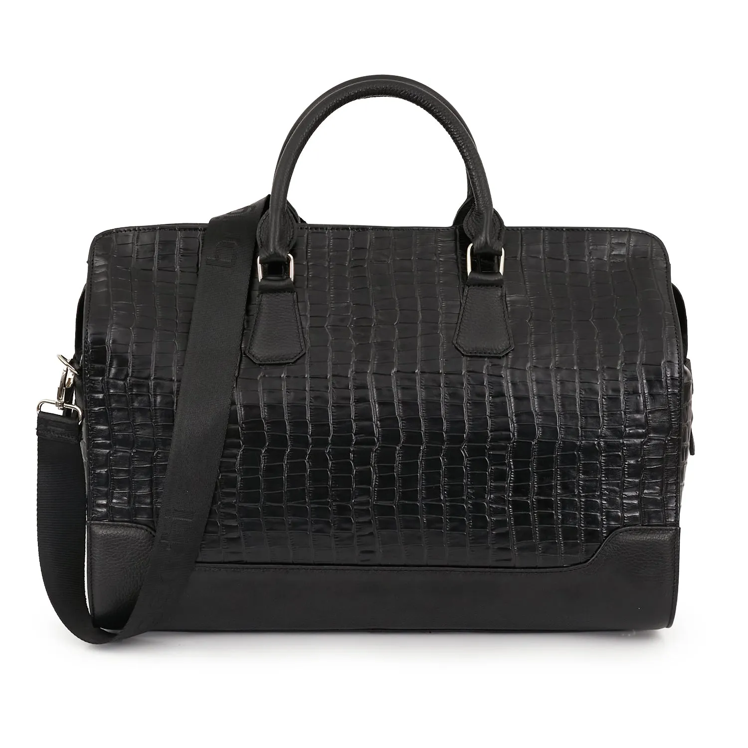 BOLSO LARIZI NEGRO CROCO