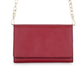 Burgundy & Black Border Purse