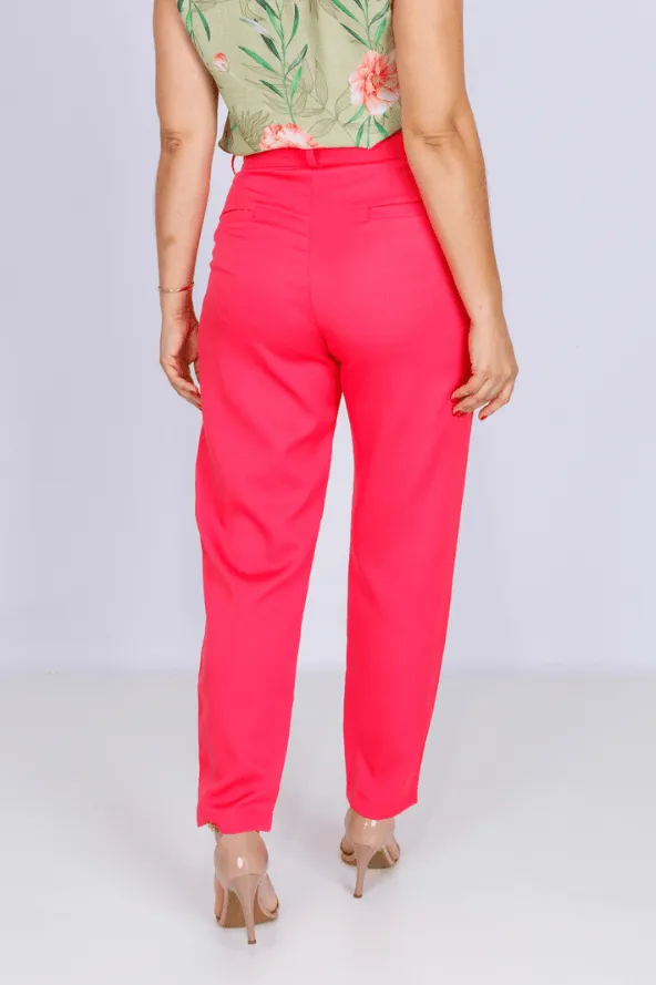 Calça Alfaiataria Bolso Fake Angélica Pink