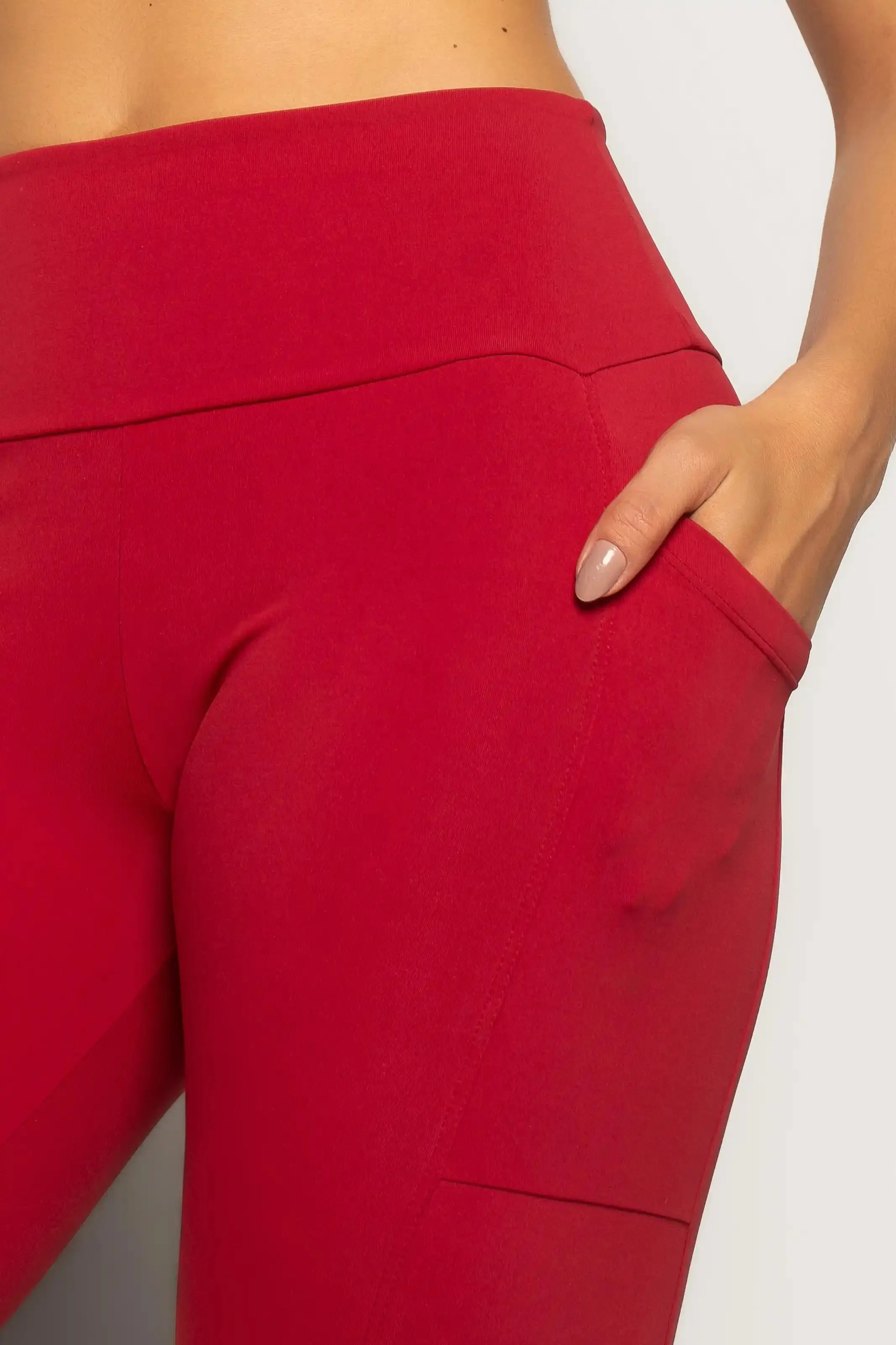 Calça Legging Modeladora com Bolso Vermelha