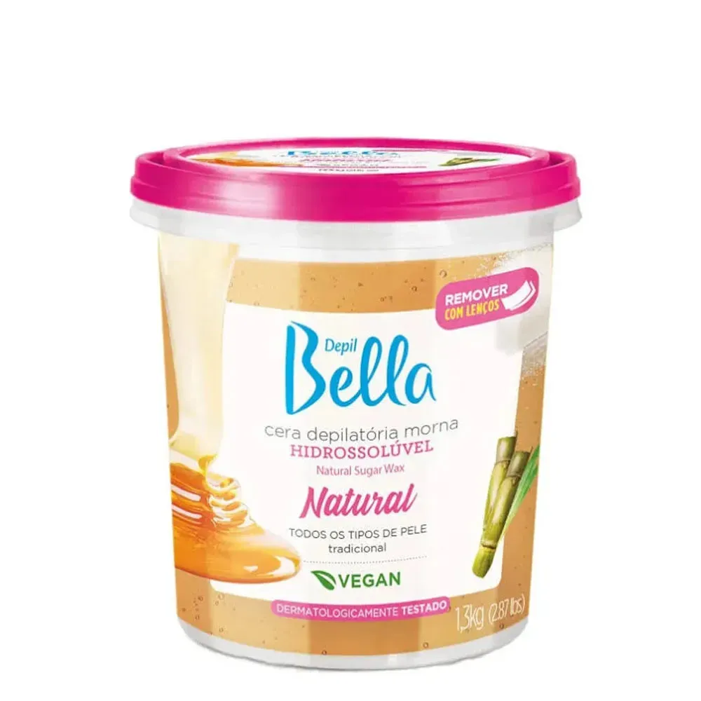 CERA HIDROSSOLÚVEL NATURAL DEPIL BELLA 1,3KG