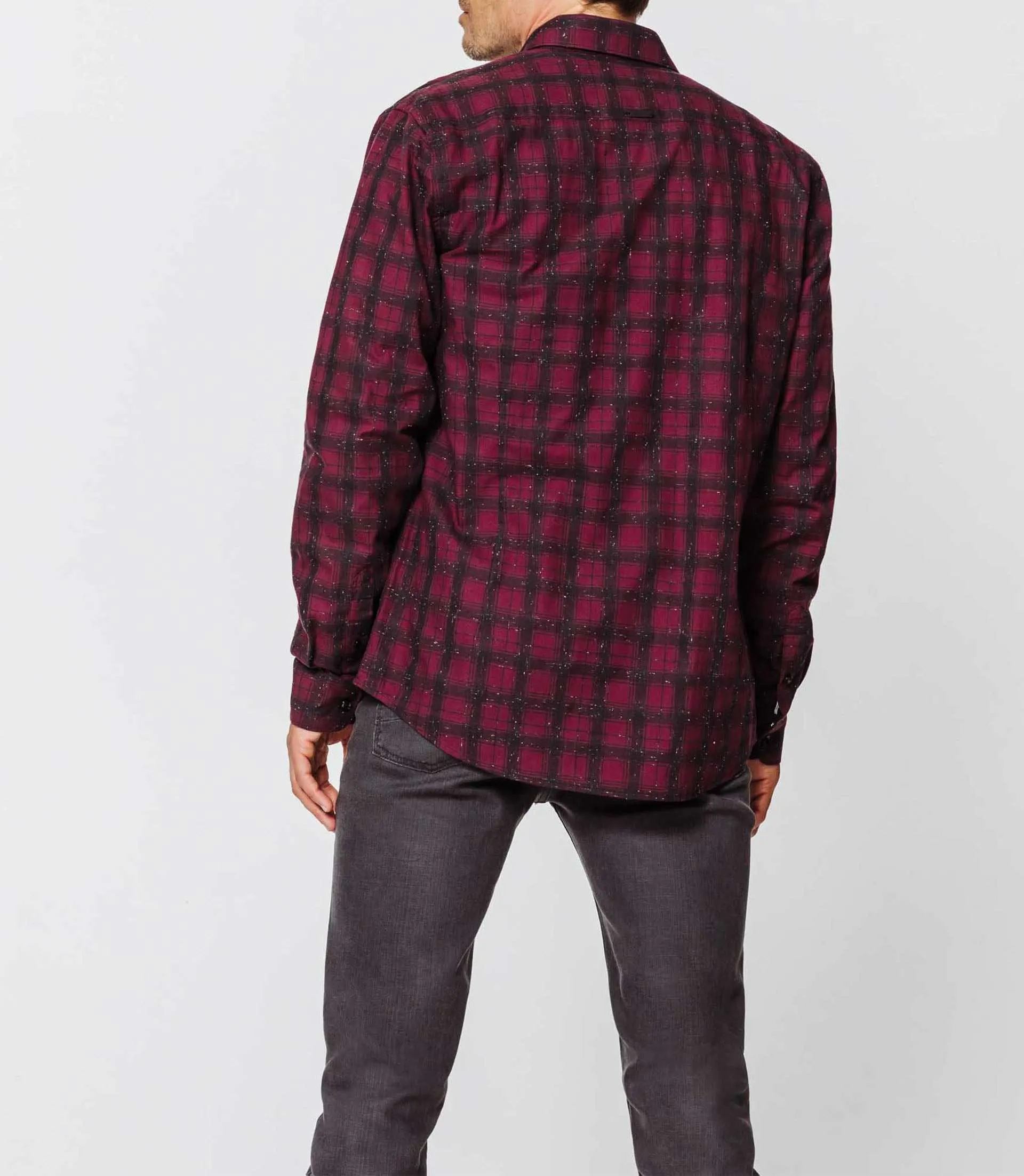 Chemise carreaux bordeaux