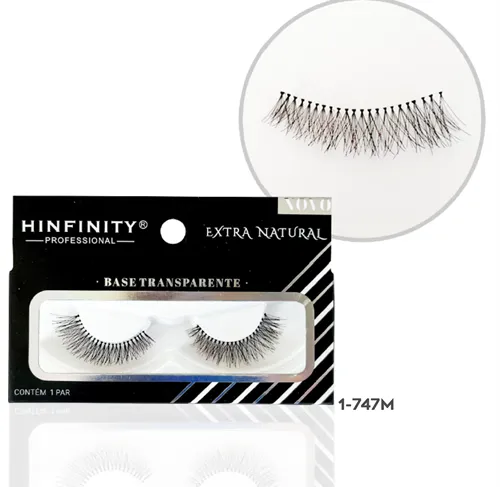 CÍLIOS POSTIÇOS EXTRA NATURAL BASE TRANSPARENTE HINFINITY 1 PAR