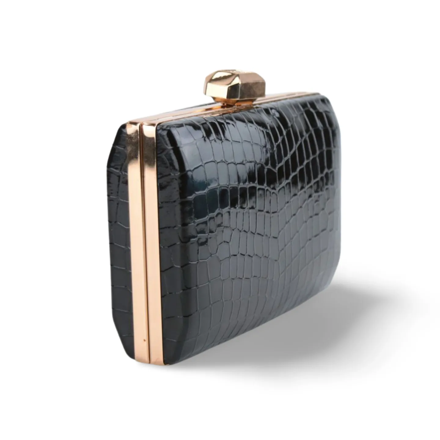 Croc Skin Textured Faux Leather Clutch Bag For Women