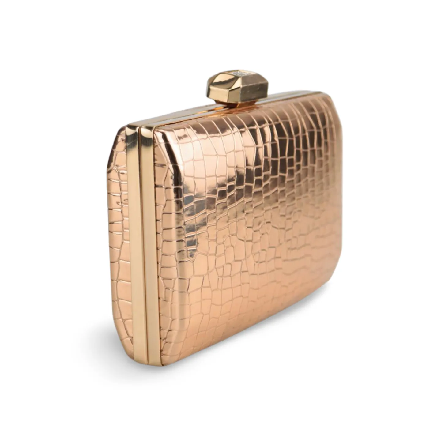 Croc Skin Textured Faux Leather Clutch Bag For Women