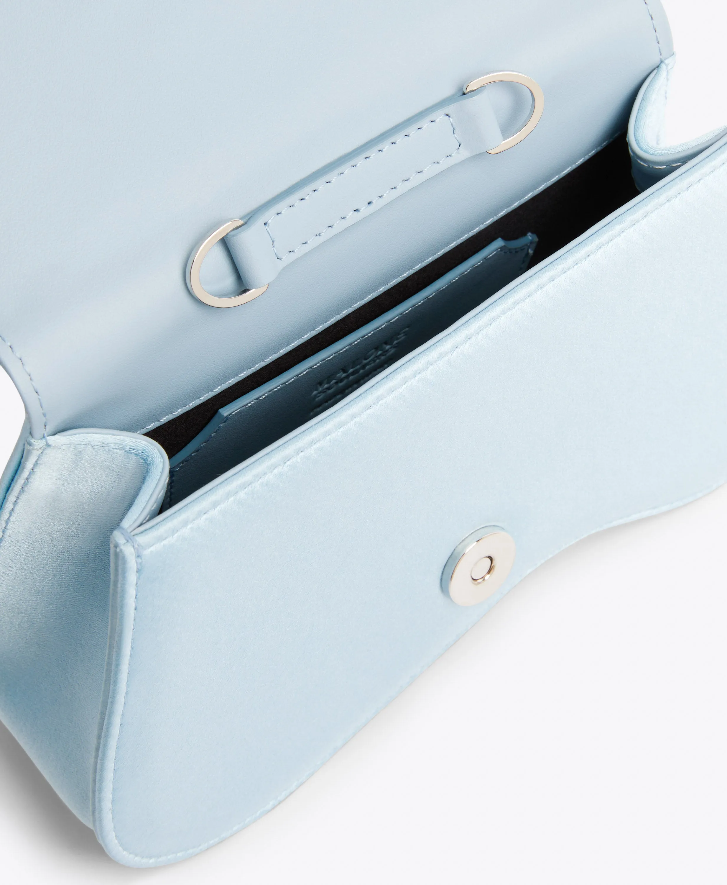 Divine Sky Blue Satin Clutch Bag