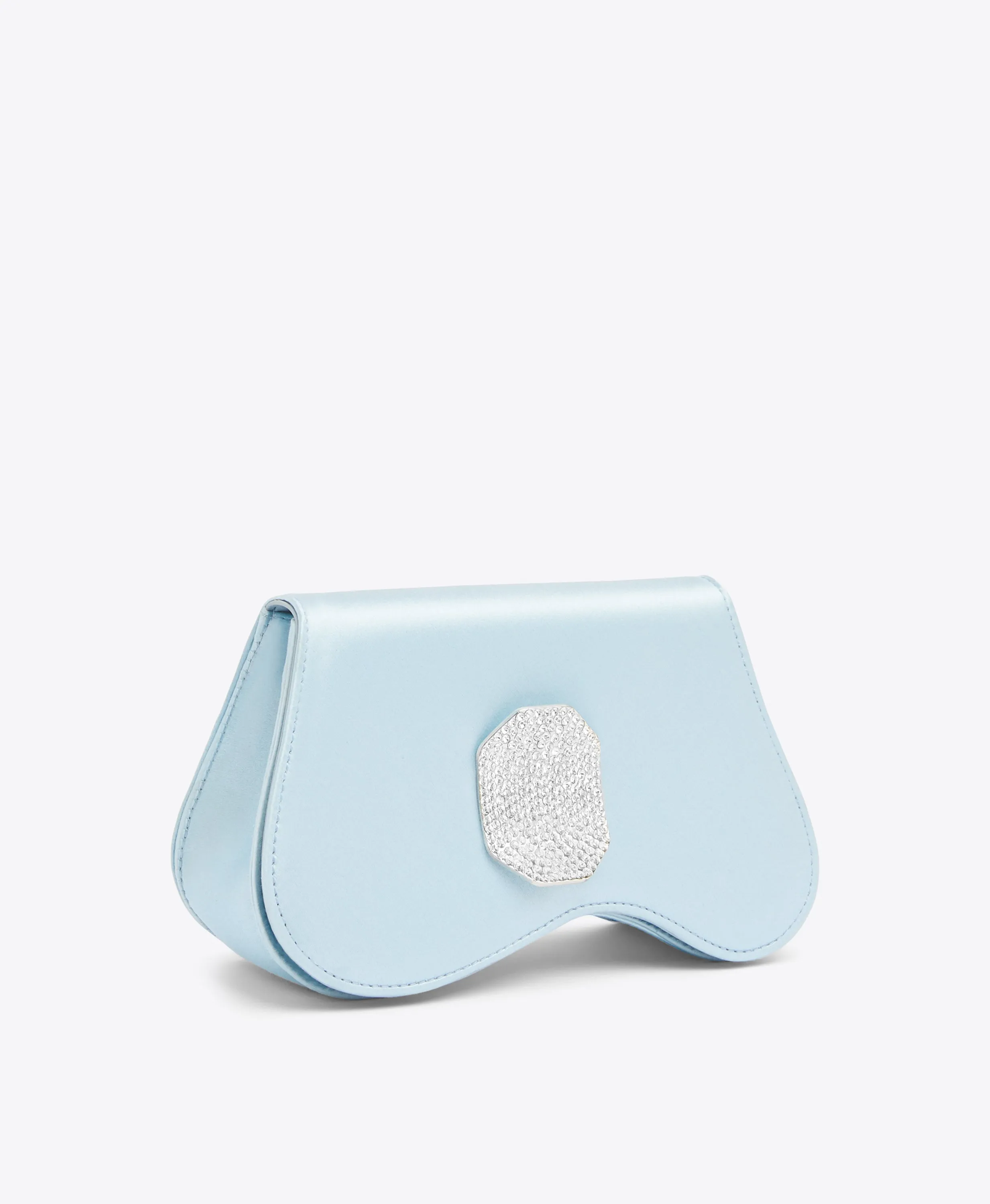 Divine Sky Blue Satin Clutch Bag