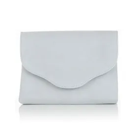 Ellie Clutch Bag - Pale Blue Suede