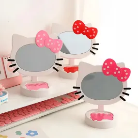 Espejo de Maquillaje Hello Kitty 360 Grados Portátil con Peine Integrado