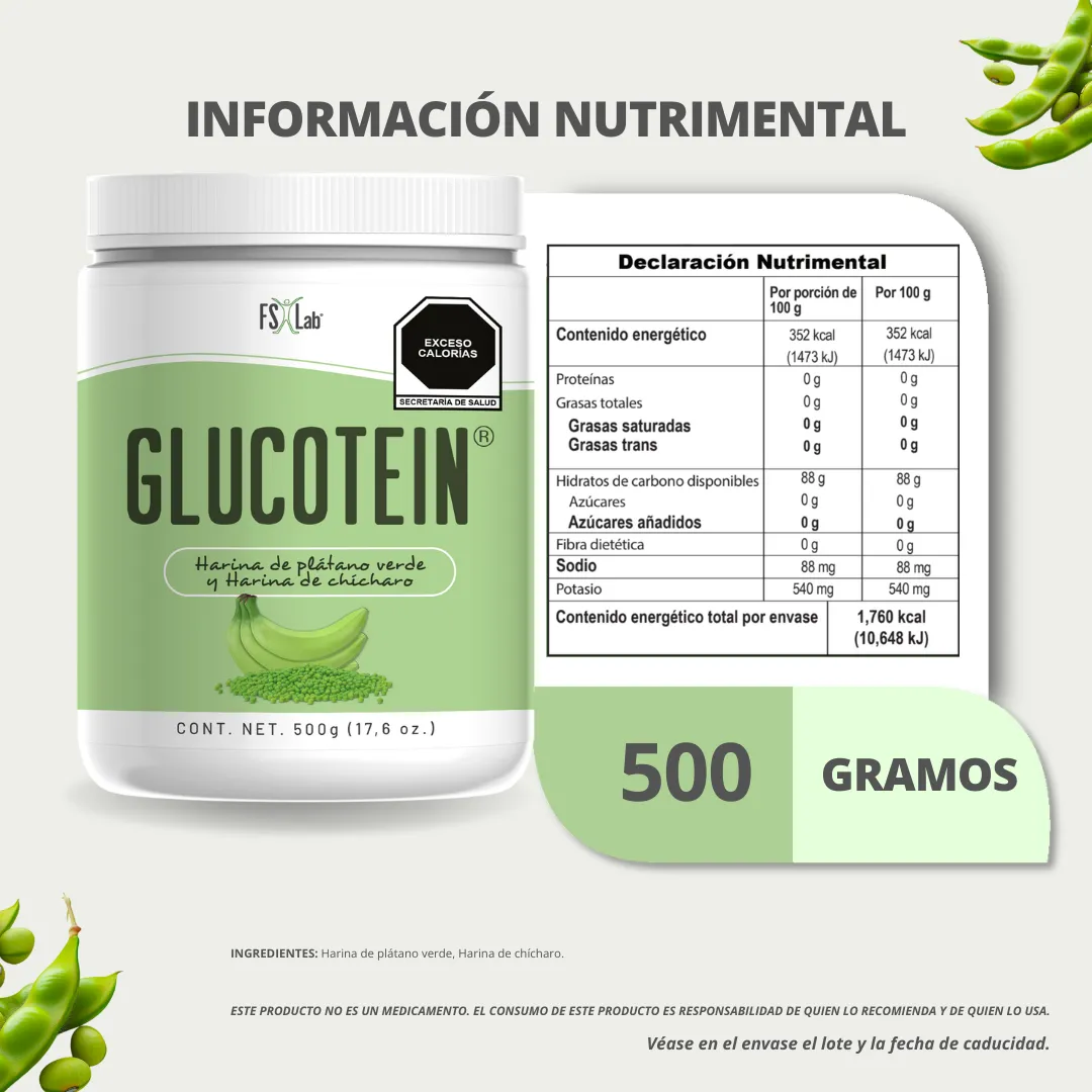 Glucotein (Harina de plátano verde y de chícharo)