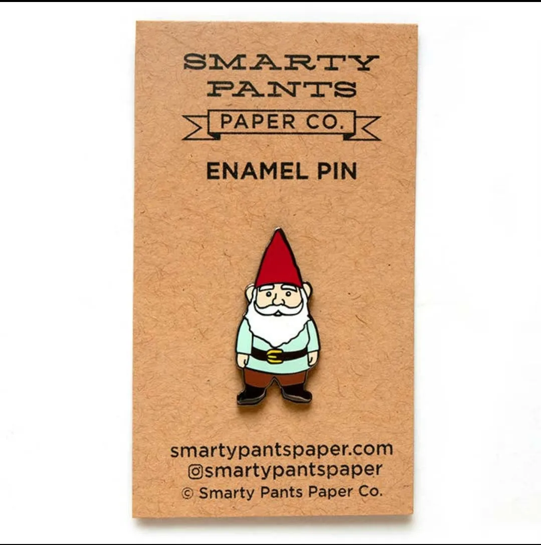 Gnome Enamel Pin (Smarty Pants Paper)