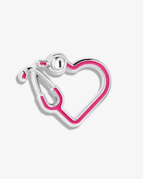 Heart-Shaped Stethoscope Lapel Pin