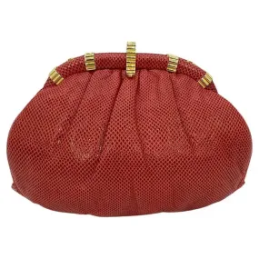 Judith Leiber Red Lizard Clutch