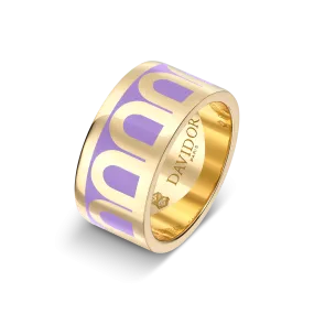 L'Arc de DAVIDOR Ring GM, 18k Yellow Gold with Lavande Lacquered Ceramic