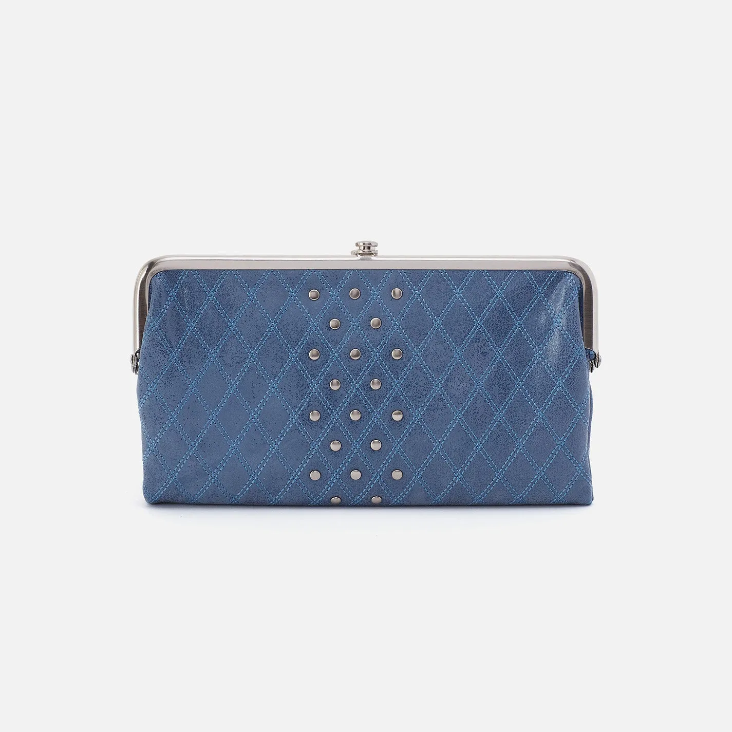 Lauren Clutch-Wallet in Buffed Leather - Azure