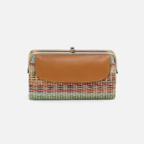 Lauren Clutch-Wallet in Multi Weave With Leather Trim - Sea Dream Stripe