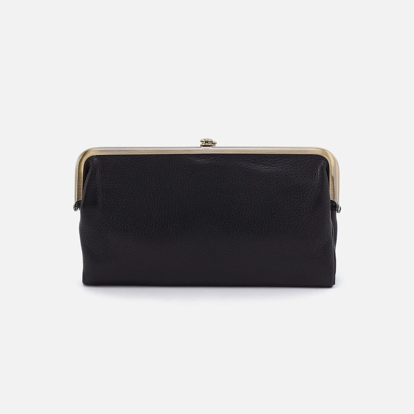 Lauren Clutch-Wallet in Pebbled Leather - Black With Studs