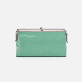 Lauren Clutch-Wallet in Polished Leather - Seaglass