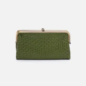 Lauren Clutch-Wallet in Wave Weave Leather - Sweet Basil