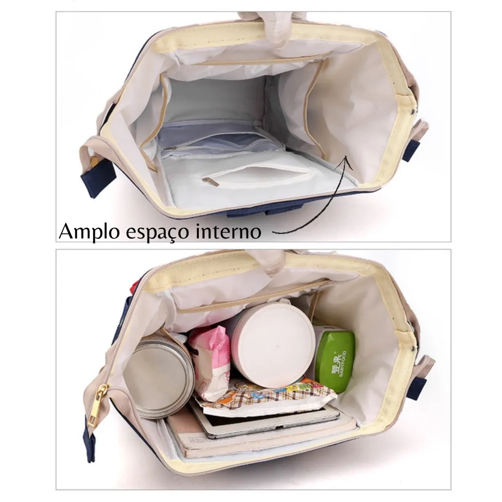 Mochila Maternidade Bolsa Mamãe Completa Multifunção Impermeável e Dobrável Living