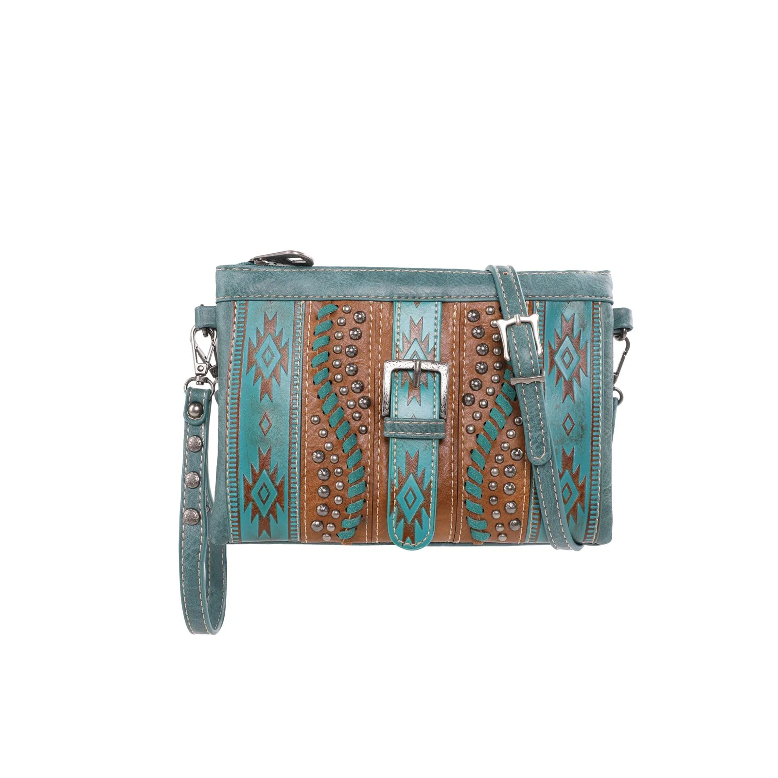 MW1134-181 Montana West Aztec Buckle Collection Clutch/Crossbody