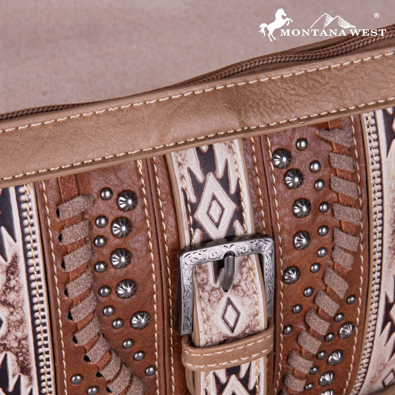 MW1134-181 Montana West Aztec Buckle Collection Clutch/Crossbody