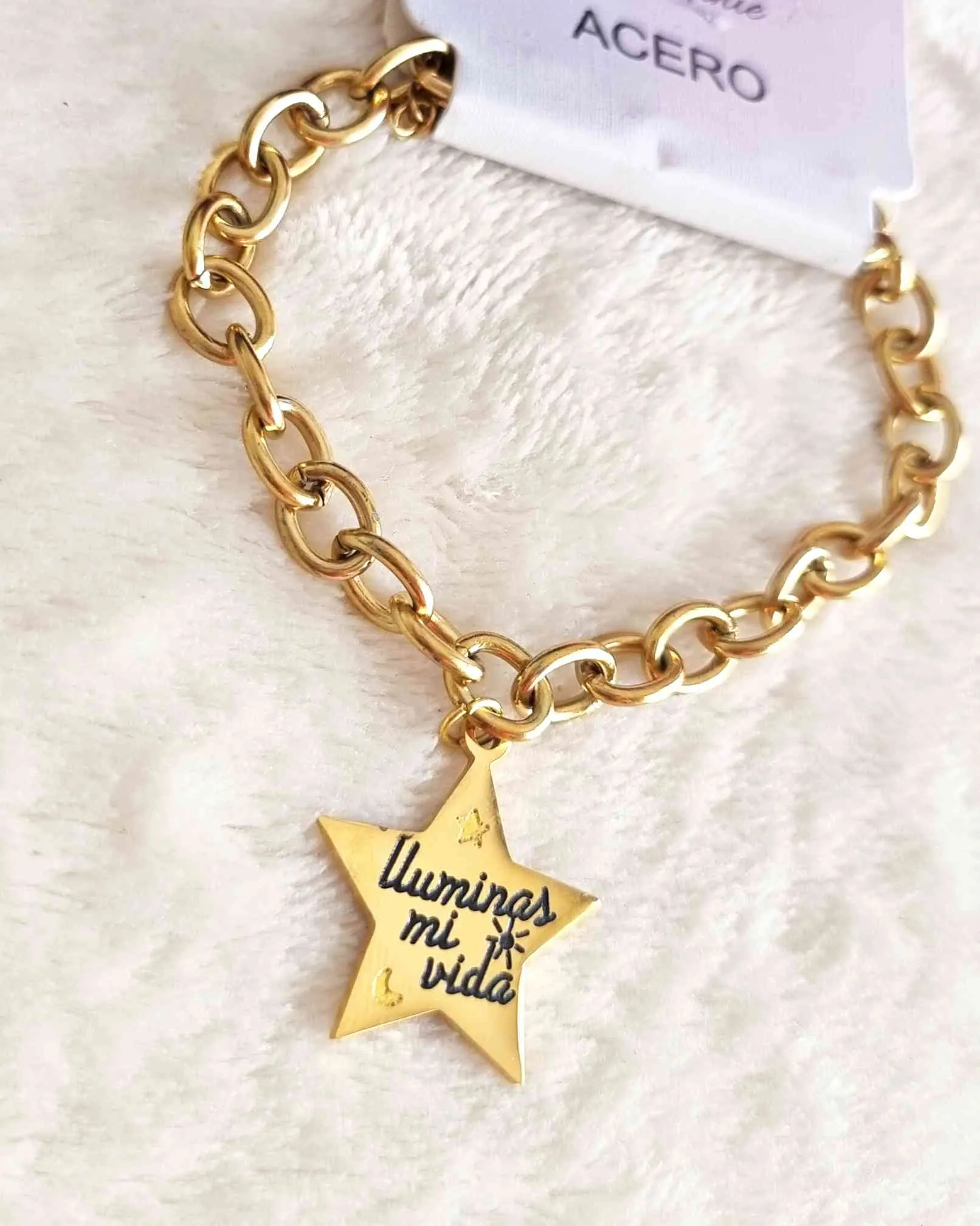 Pulsera / Colgante de Bolso  Gold" Iluminas mi vida "