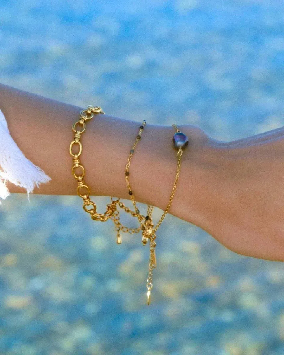 Pulsera Muelle Perla Negra