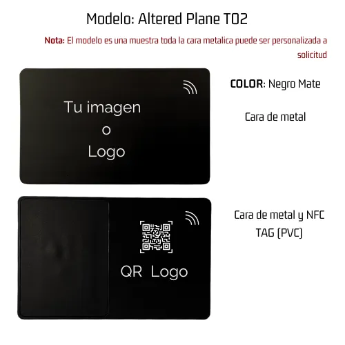 Tarjeta de (Presentación) NFC Negro Mate - Altered Plane