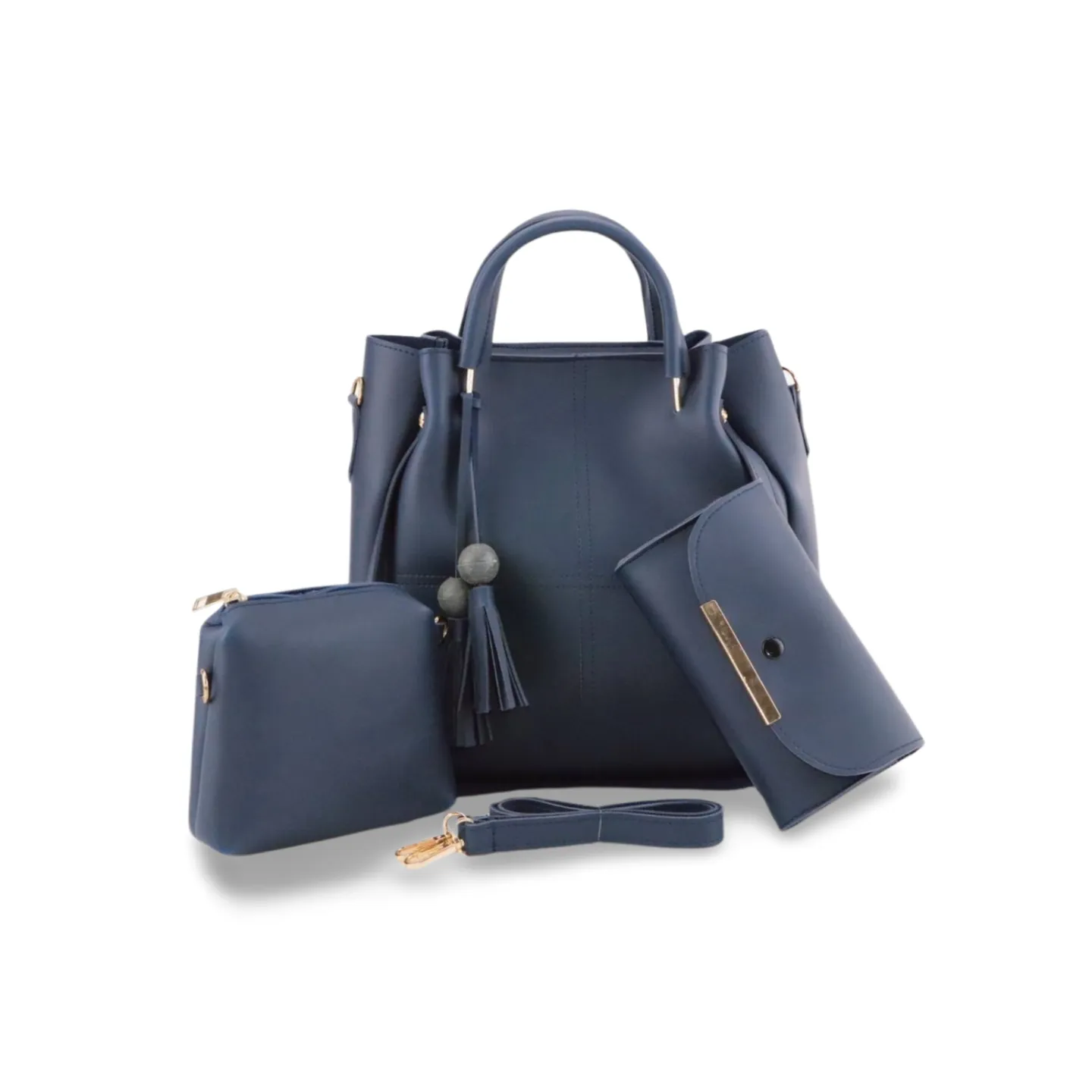 Three-Piece Women's Handbag Set:  Tote, Wallet, and Clutch