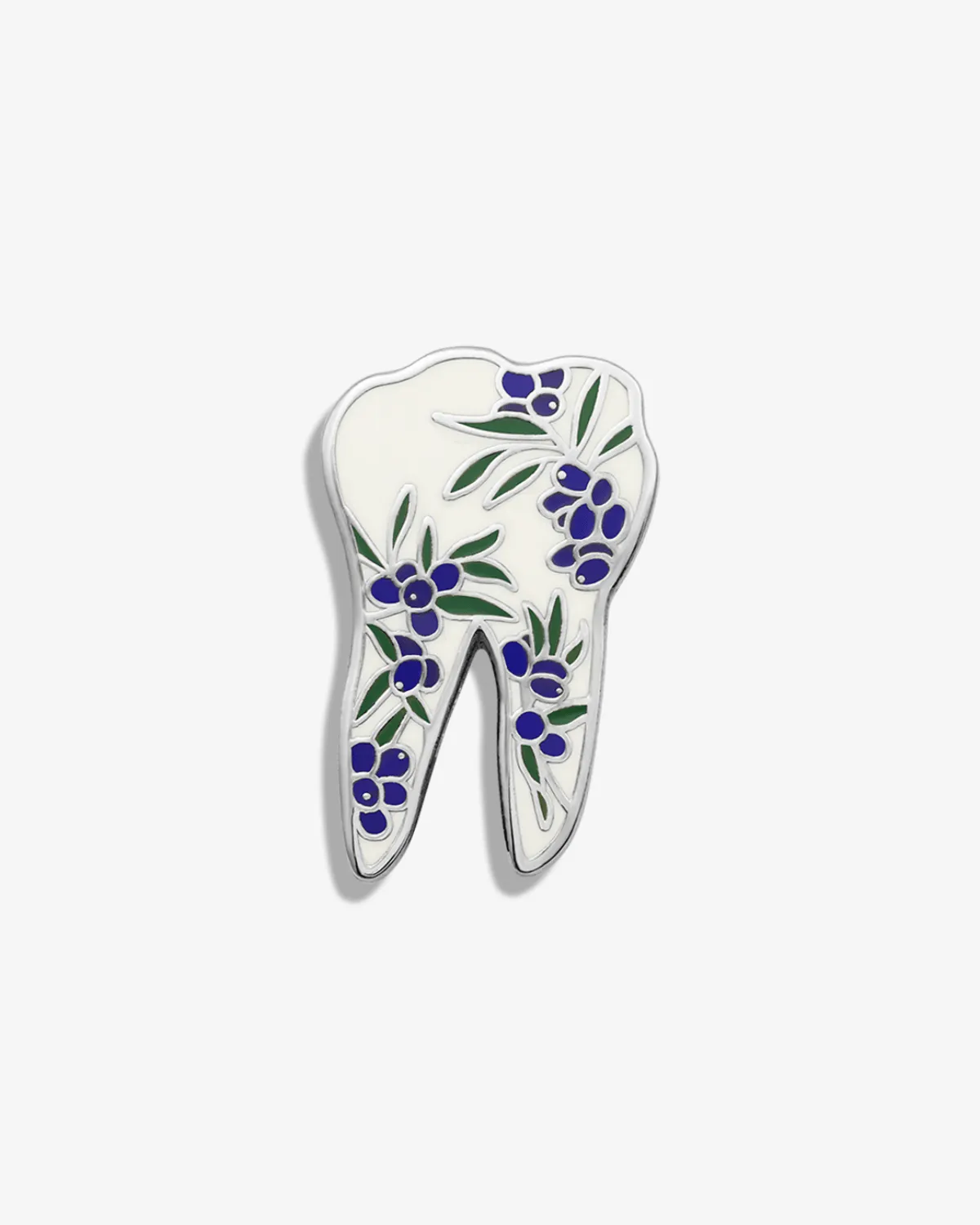 Tooth w/ Berries and Leaves Lapel Pin