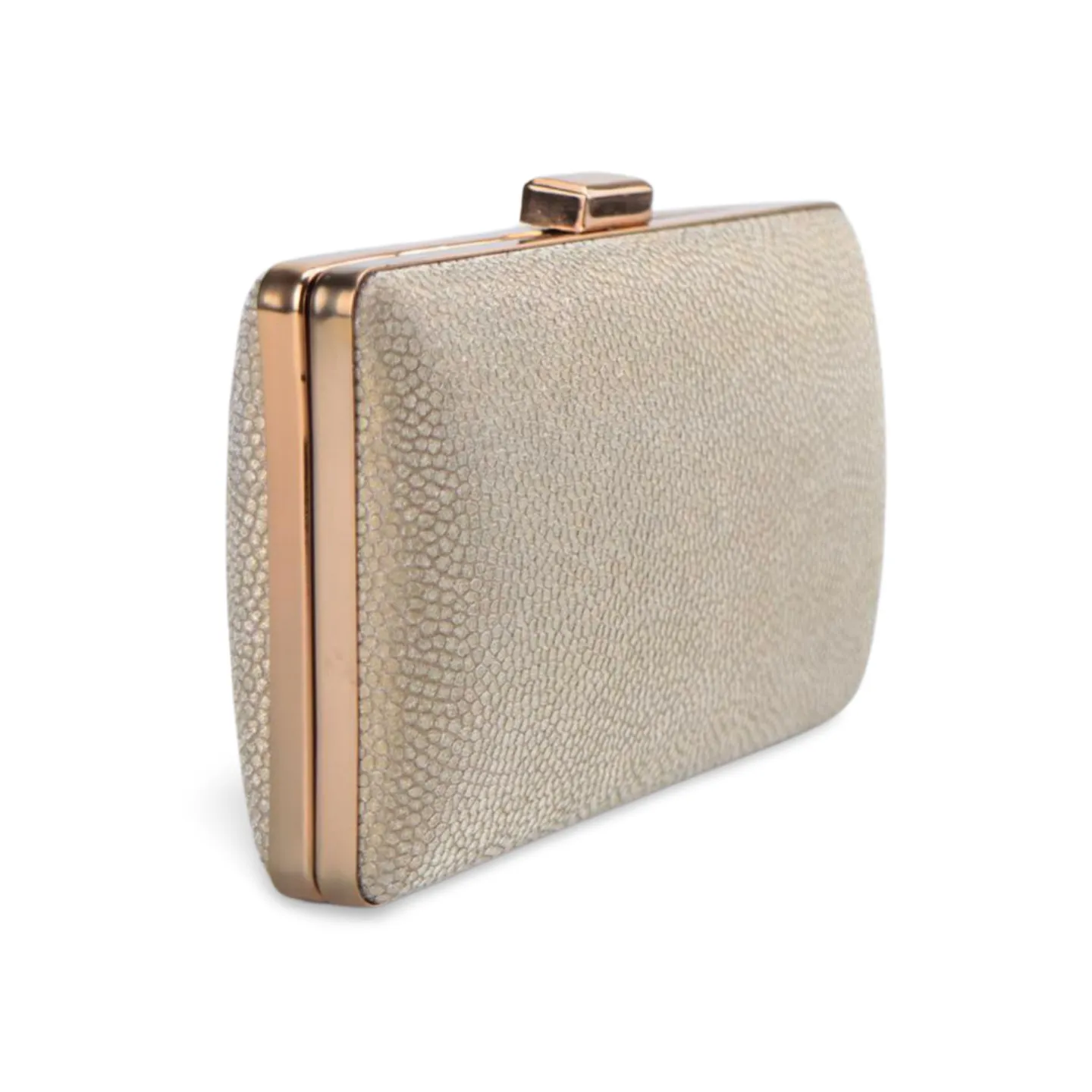 Women's Sparkling Metal Lock Clutch Evening Bag